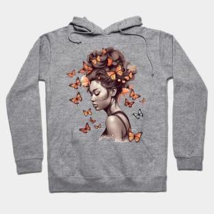 Afro Woman with Butterflies #3 Hoodie